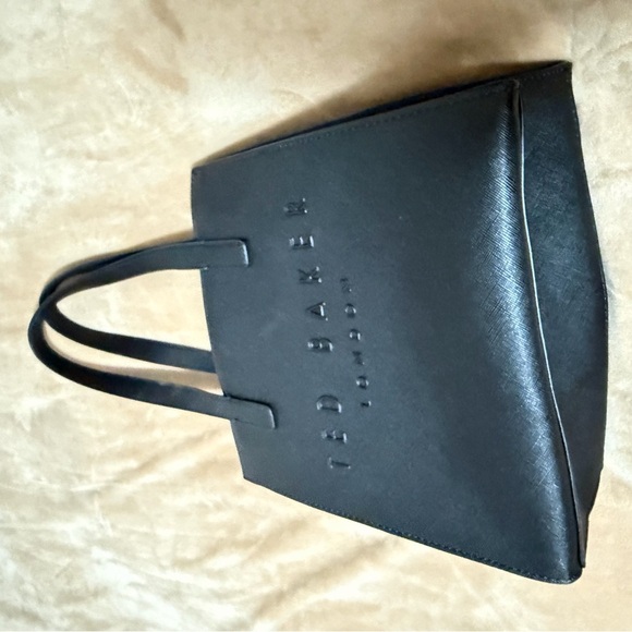Ted Baker Handbags - Ted Baker Soocon Faux Leather Tote Elegant Black Handbag